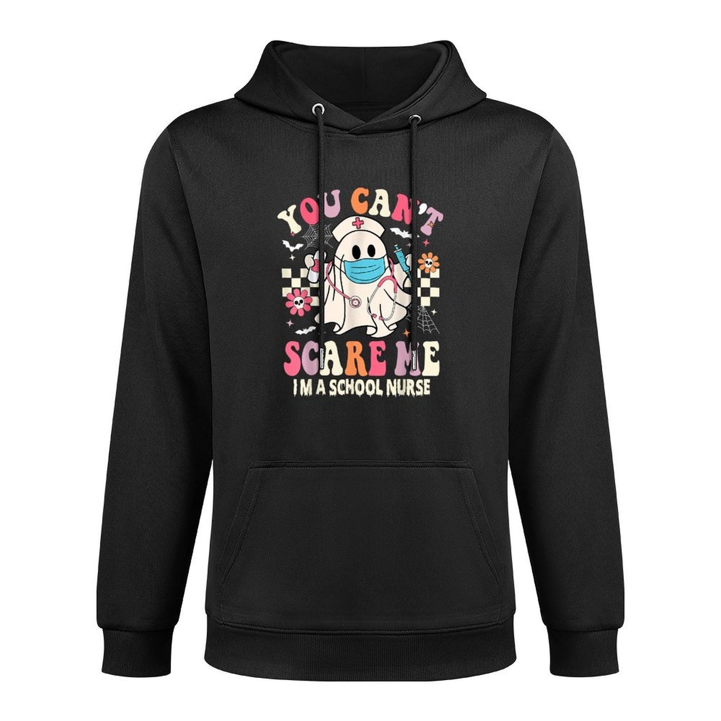 You Cant Scare Me Im A School Nurse Funny Halloween Nurse Shape Retention Hoodie