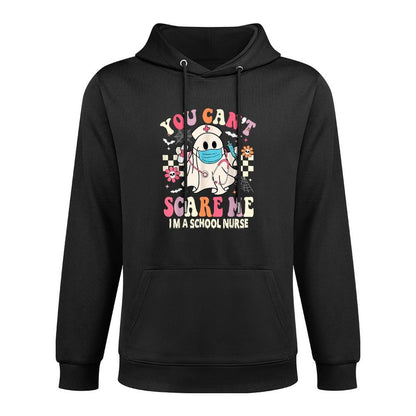 You Cant Scare Me Im A School Nurse Funny Halloween Nurse Shape Retention Hoodie