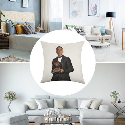 Darwin Nunez Ballon D'or Linen Throw Pillow Cover