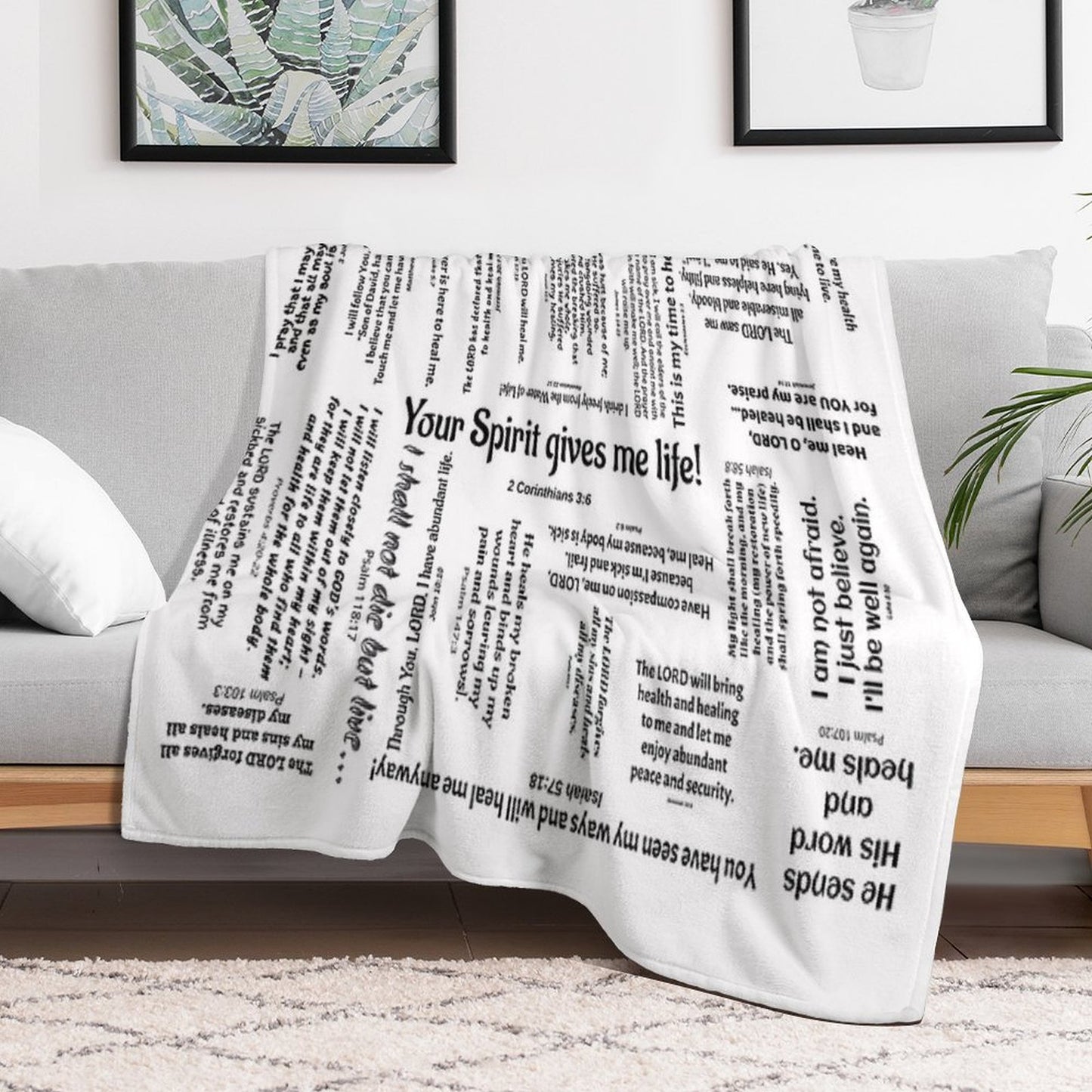 Healing Scriptures Blanket - White Throw Blanket