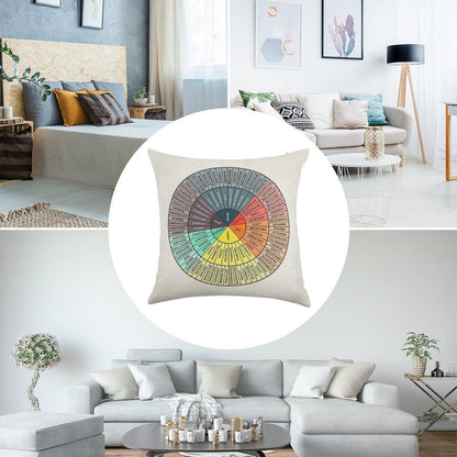 Wheels of Emotion Linen Throw Pillow Cover