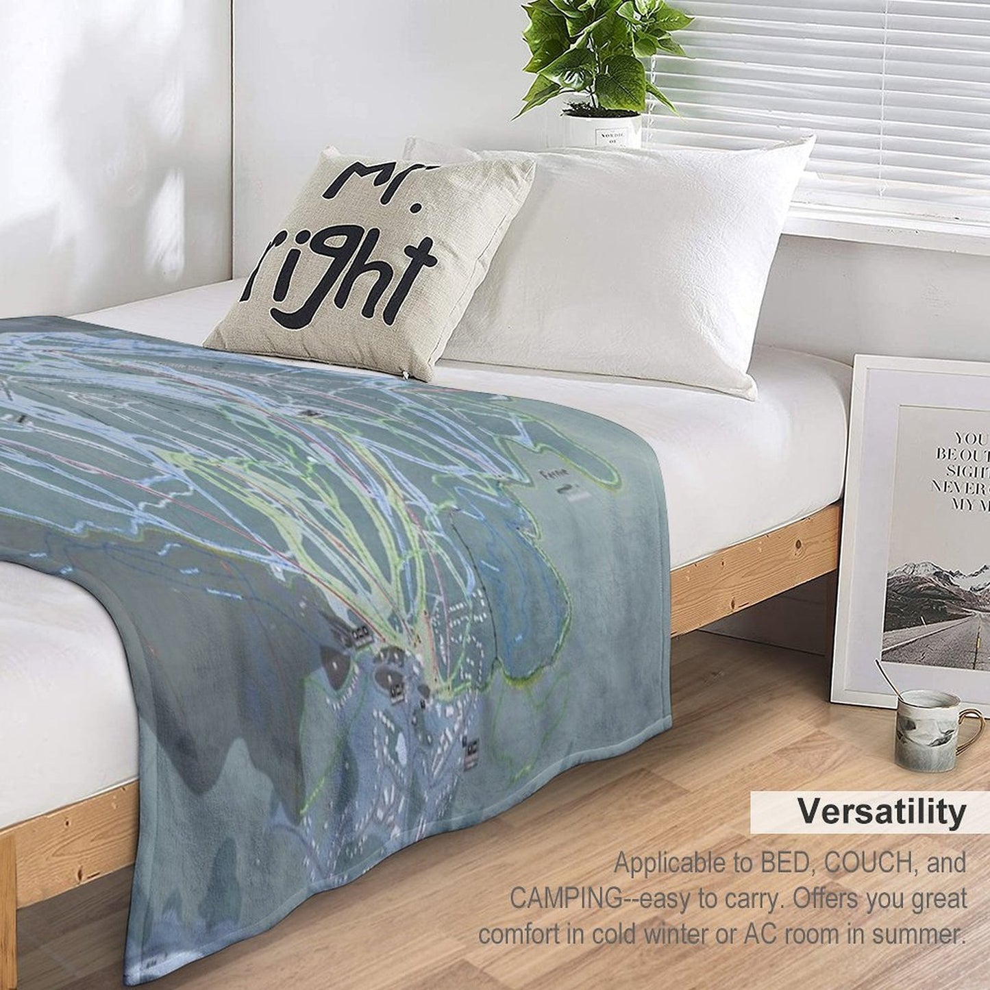 Fernie Resort Trail Map Throw Blanket