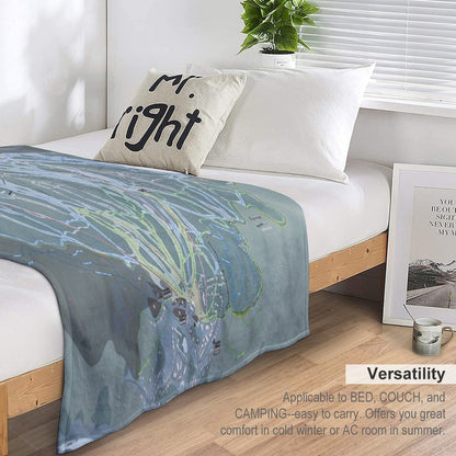 Fernie Resort Trail Map Throw Blanket