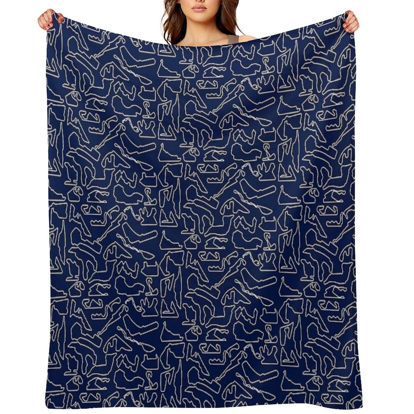 F1 Tracks 2023 (Dark Blue) Throw Blanket