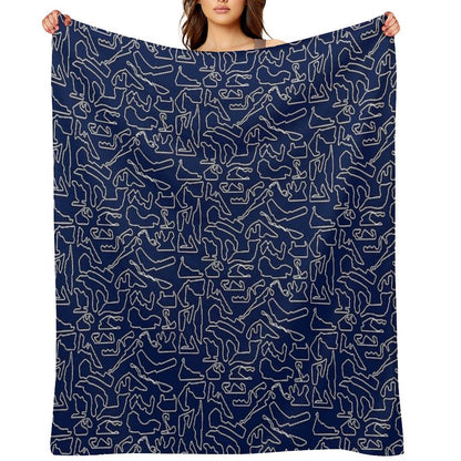 F1 Tracks 2023 (Dark Blue) Throw Blanket