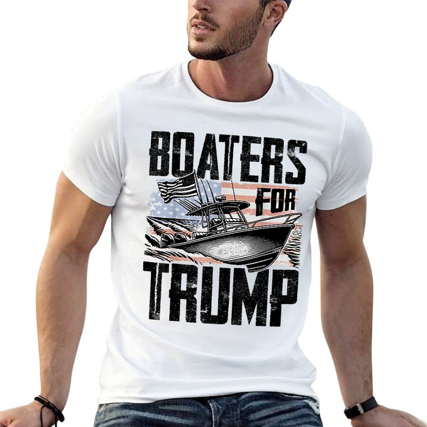 Boaters For Trump  Rolled Sleeves T-Shirt