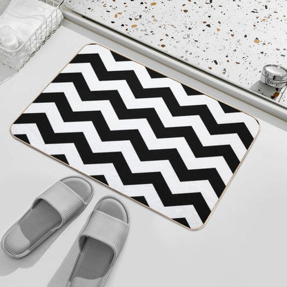 Black And White Zigzag Chevron Bath Mat