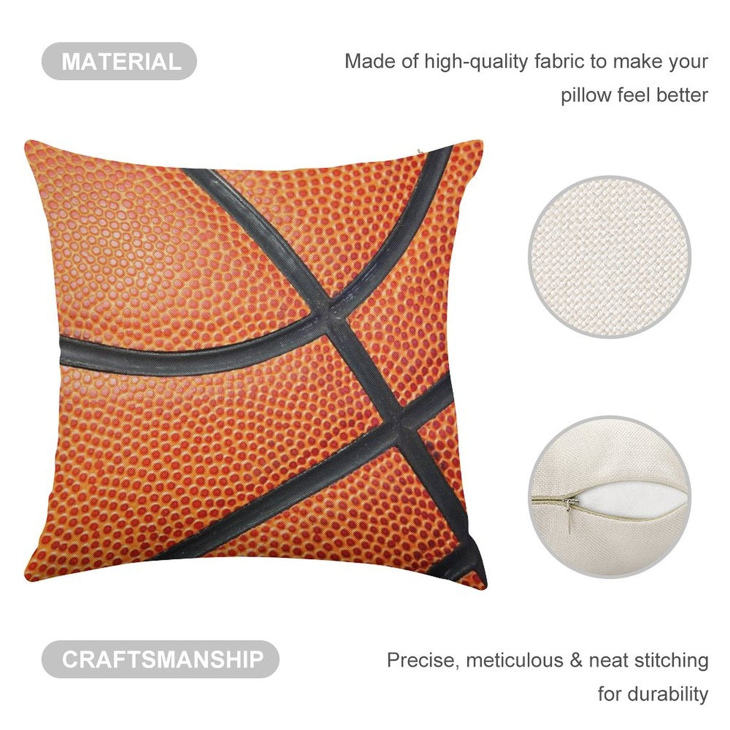Basketball Throw Pillow Linen Throw Pillow Cover