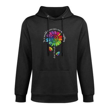 LGBTQ Rainbow Sunflower Be Kind Gay Love Pride Flower Shrink-Resistant Hoodie