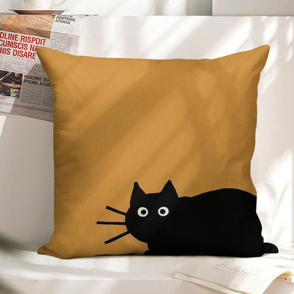 Black Cat(s) Linen Throw Pillow Cover