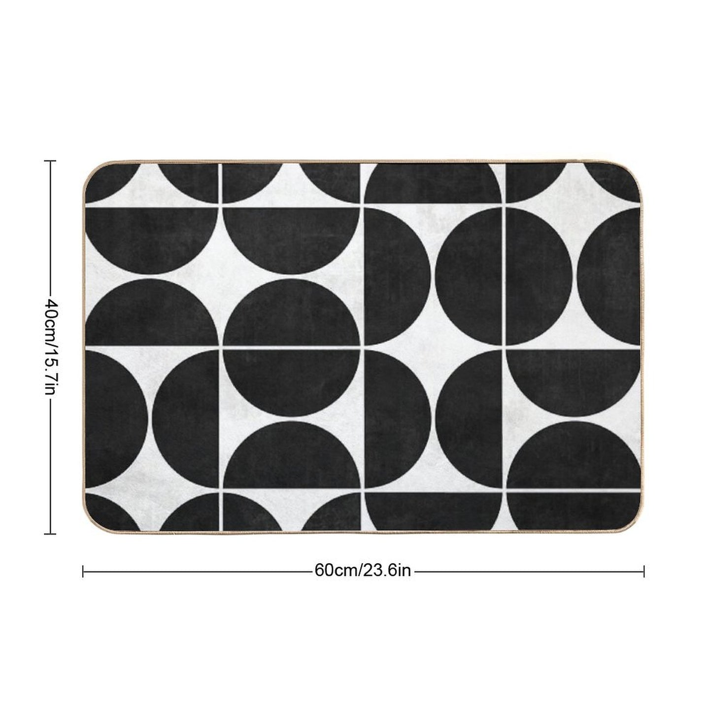 Mid-Century Modern Pattern No.3 - Black And White Concrete Bath Mat