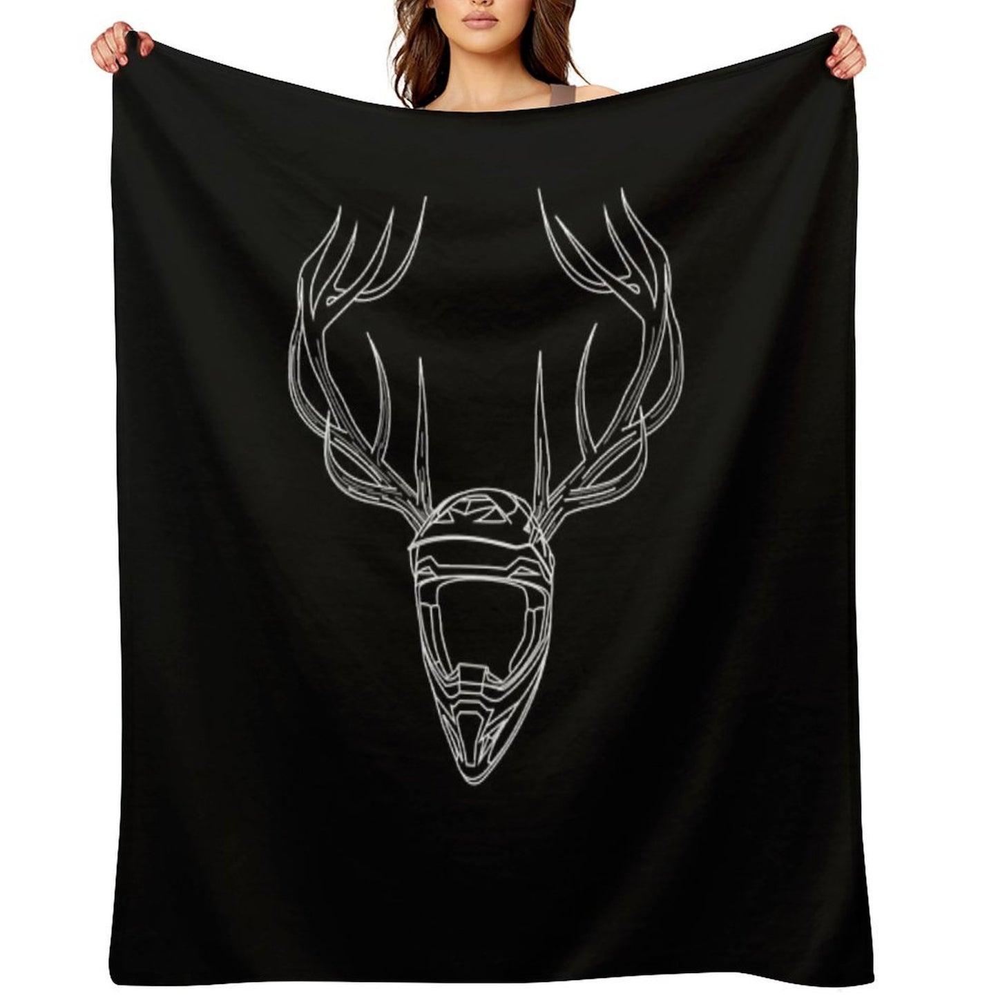 Mx Stag Head Throw Blanket