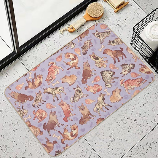 Hyenas in Lavender  Multi-Purpose Bath Mat