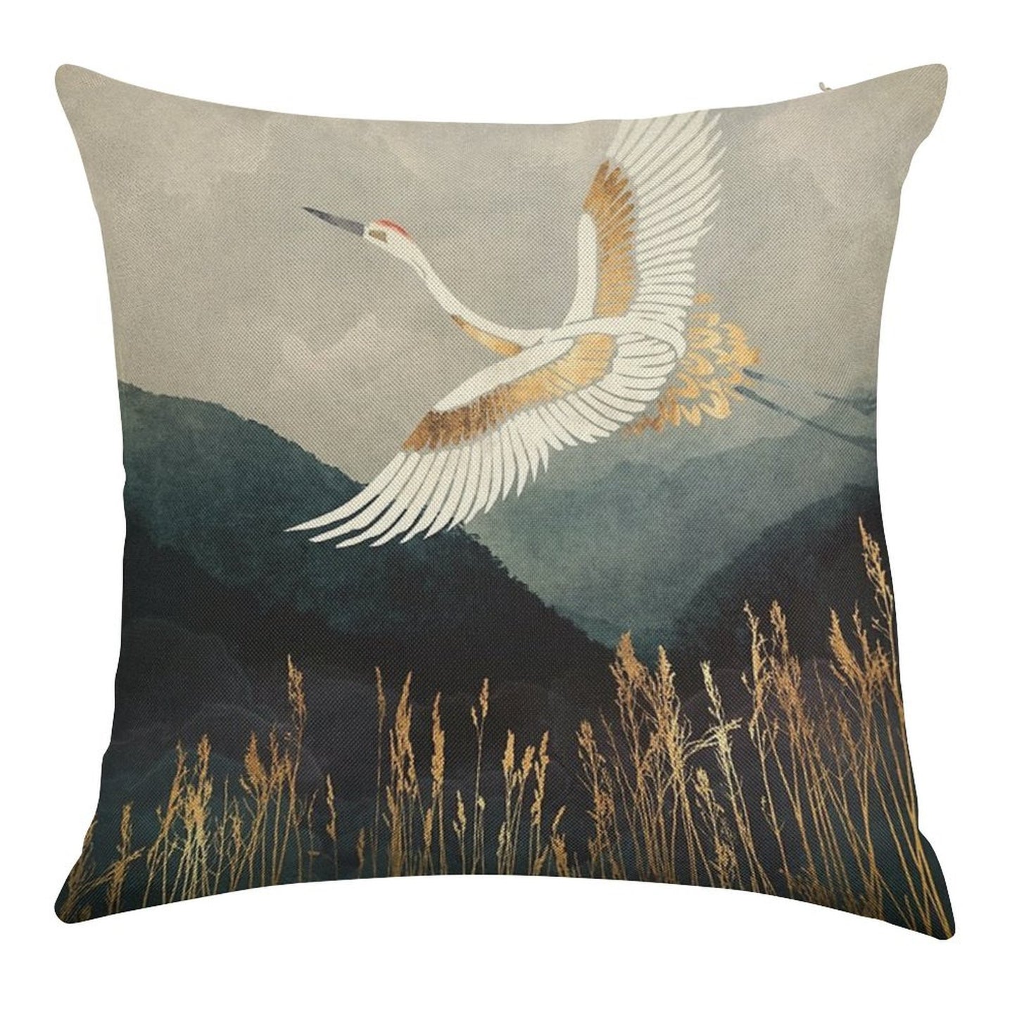 Elegant Flight Linen Throw Pillow Cover