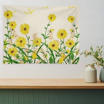 Yellow Wildflowers Tapestry