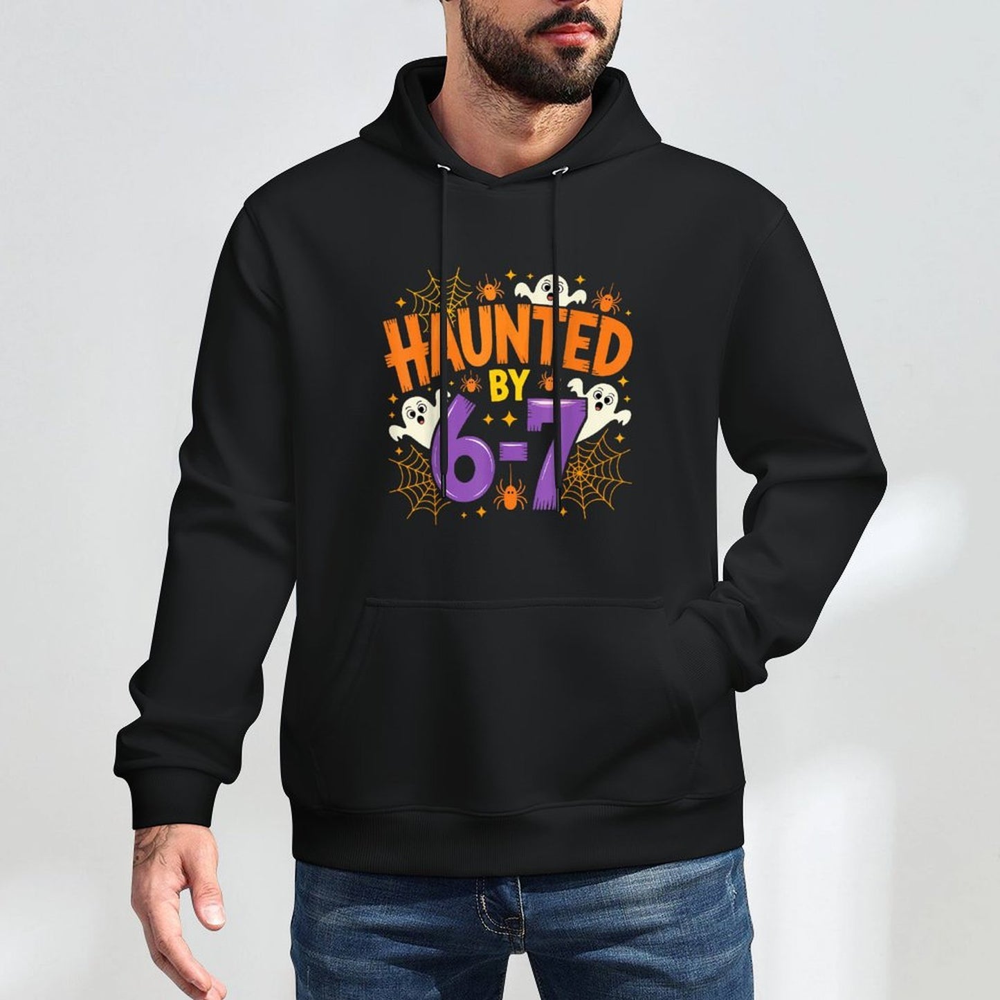 Haunted by 67 Funny Six Seven Meme Spooky Ghost Halloween Durable Construction Hoodie