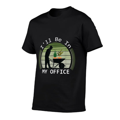 Ill Be in My Office Garden Funny Fathers Day Gardening  Ribbed Collar T-Shirt