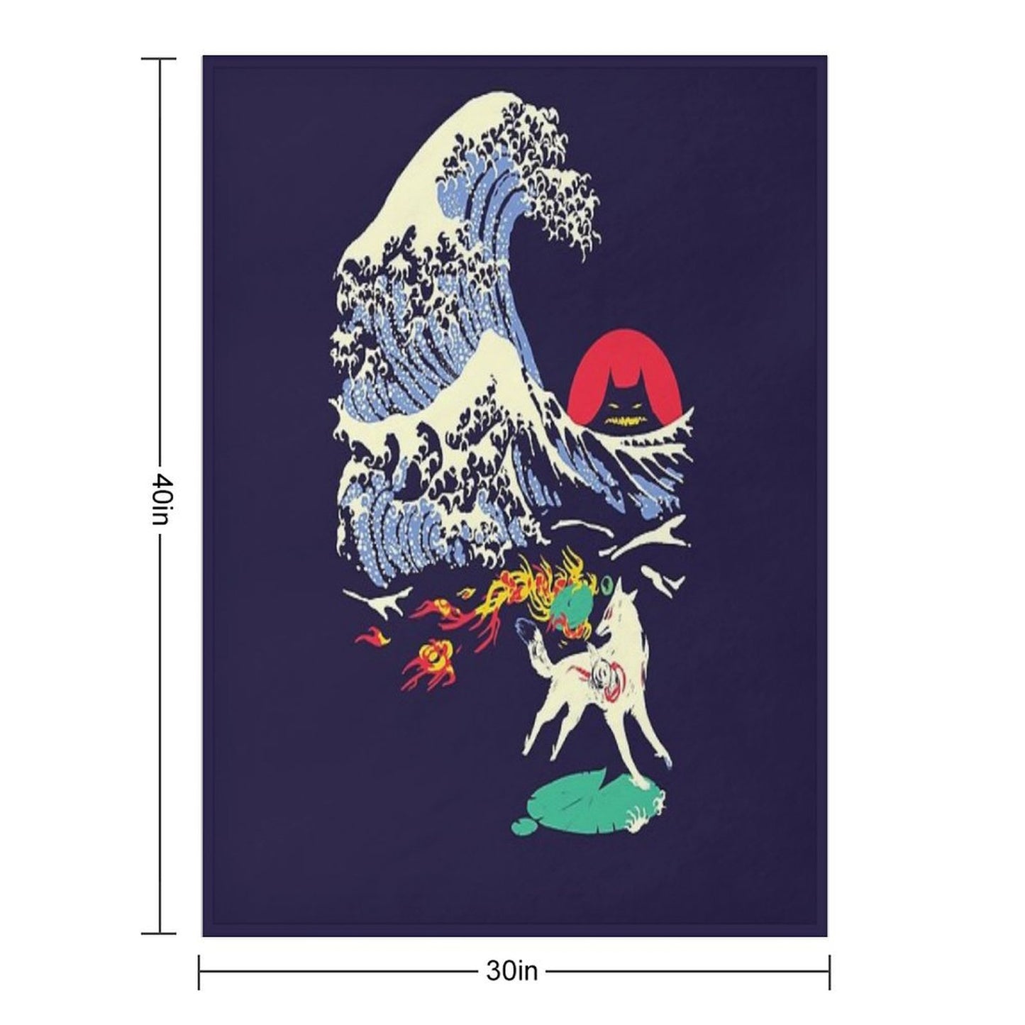 The Great Wave Off Oni Island Throw Blanket