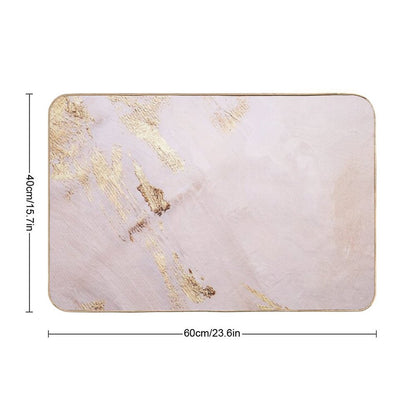 Rose Gold with Gold Strokes Texture Bath Mat
