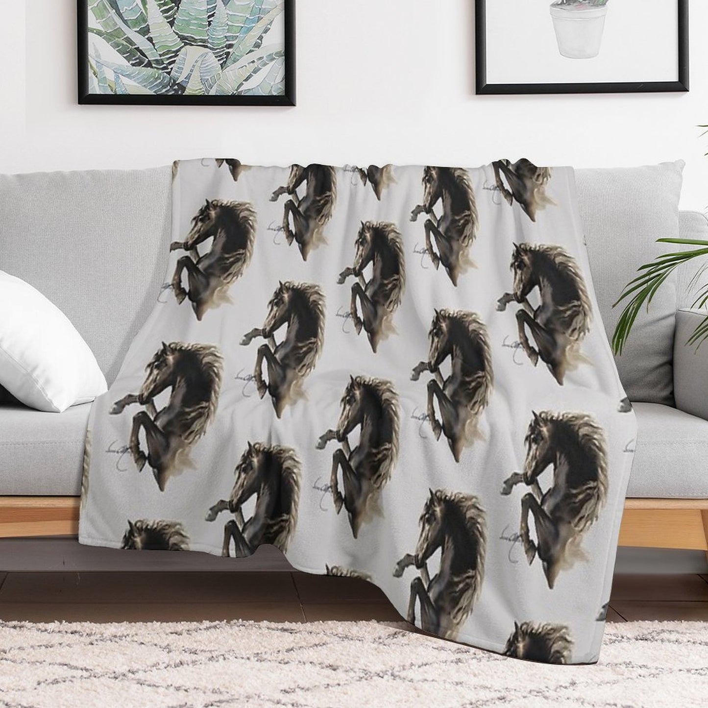 Black Fury (Cut-Out) Throw Blanket