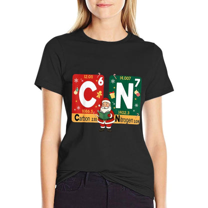 Christmas Carbon Nitrogen 67 Funny Science Santa Teacher  Moisture-wicking T-Shirt