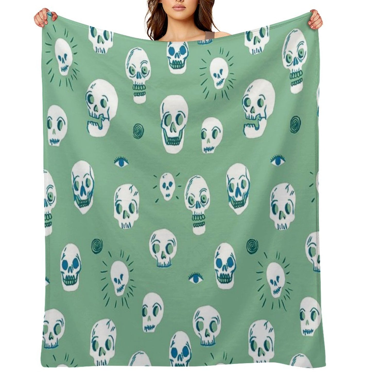 Pattern of Skulls Throw Blanket