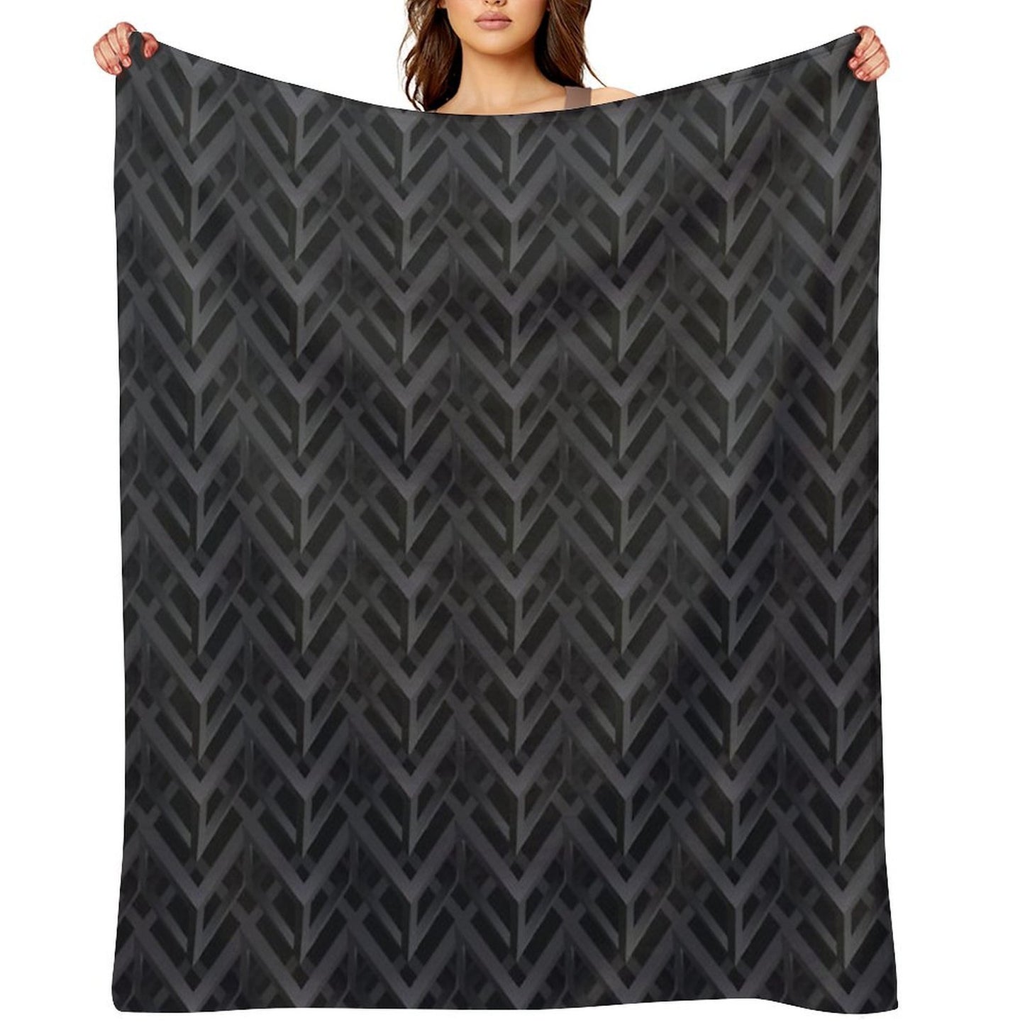 Abstract Pattern 3d Geometric Figures. Throw Blanket