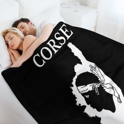 Corsica (Corse) Map, France, French Region. Throw Blanket