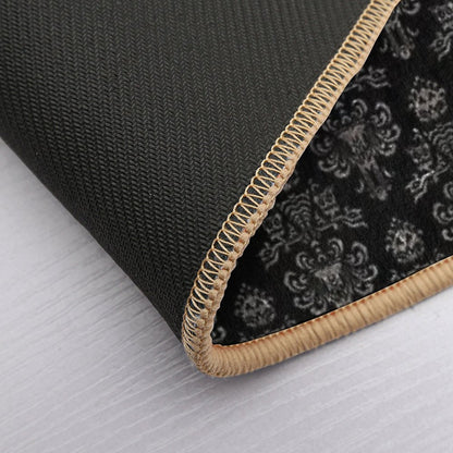 Haunted Mansion Wallpaper Black And Silver Bath Mat
