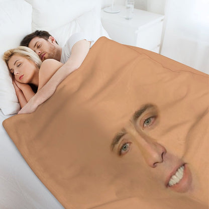 Nicolas Cage Full Face Throw Blanket