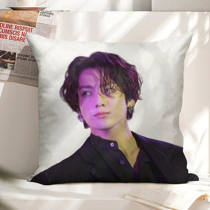 Long Hair JK Linen Throw Pillow Cover