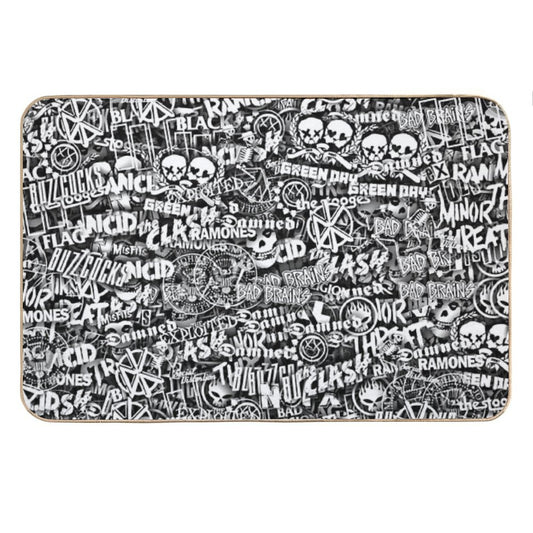 Punk-Rock Bands. Stickerbombing Bath Mat