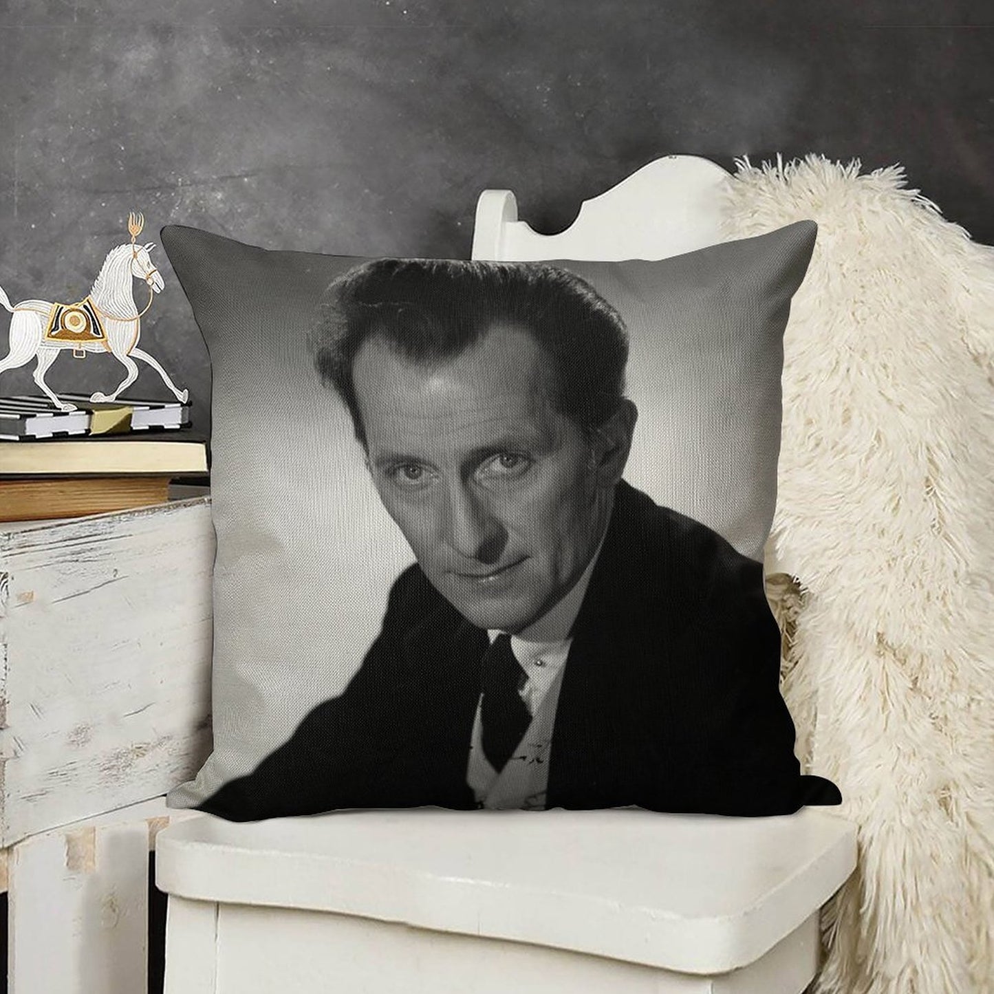 The  Peter Cushing Cushion Linen Throw Pillow Cover