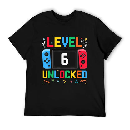 Level 6 Unlocked Birthday Video Gamer 6th Birthday Kids Boys T-Shirt