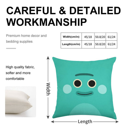 Bumble Nums  Grumble Linen Throw Pillow Cover