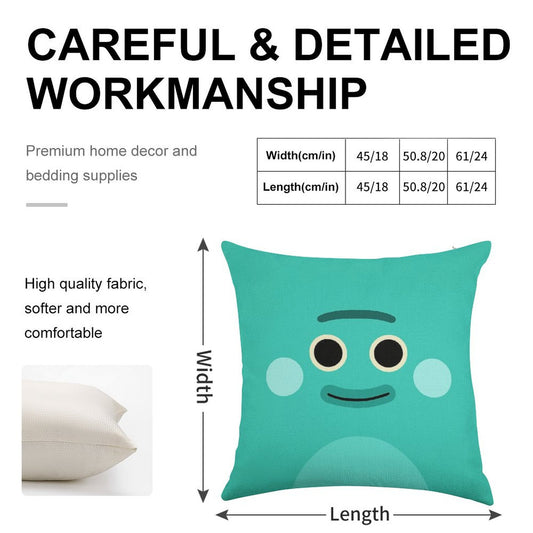Bumble Nums  Grumble Linen Throw Pillow Cover
