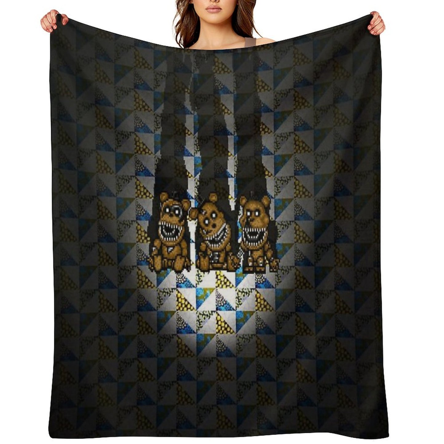 Five Nights at Freddys 4 - Mini Freddy's - Pixel Art Throw Blanket