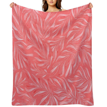 Coral Pink Throw Blanket