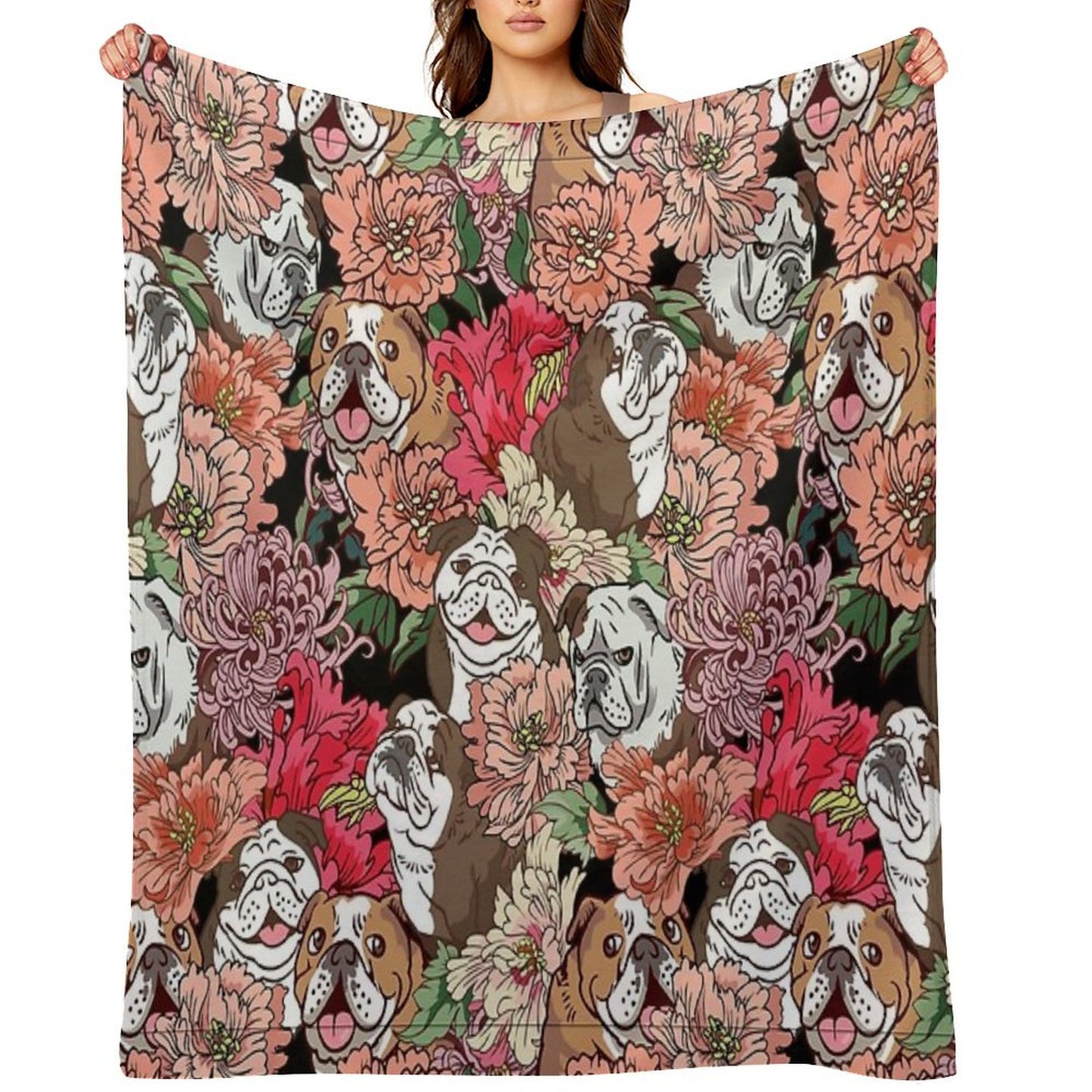 Because English Bulldog Throw Blanket