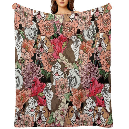 Because English Bulldog Throw Blanket