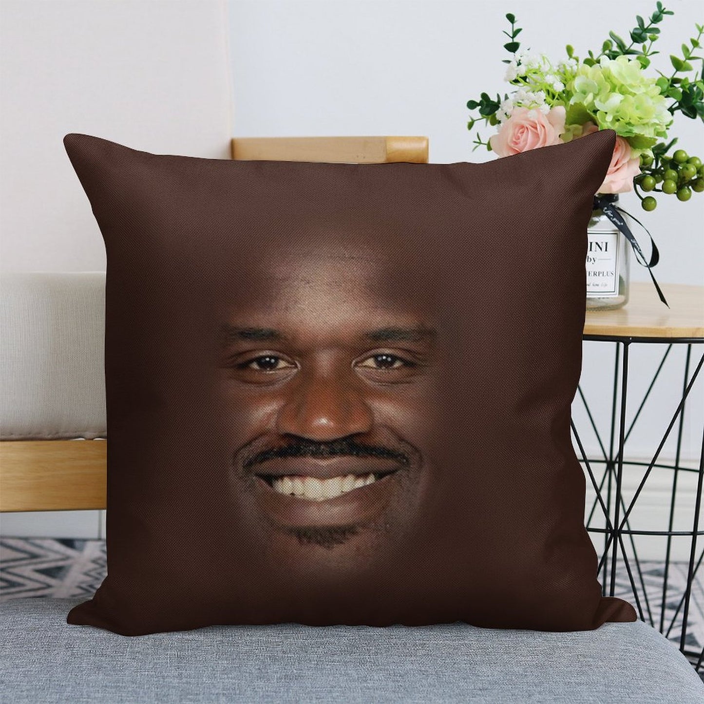 Shaq Fu Linen Throw Pillow Cover