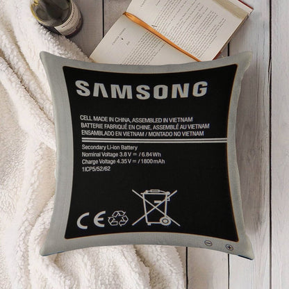Swollen Battery Premium Linen Throw Pillow Cover