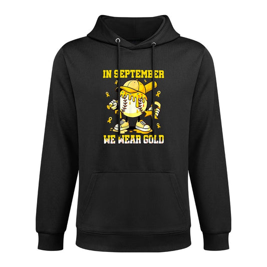 in September We Wear Gold Baseball Drip Boy Childhood Cancer Relaxed Fit Hoodie