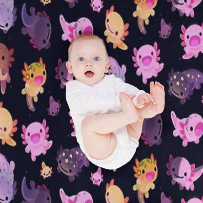 Happy Axolotl Throw Blanket