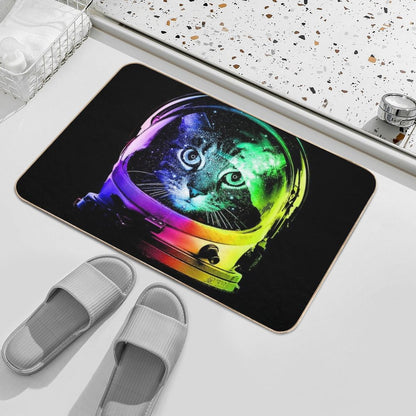 Astronaut Cat  High-Traffic Bath Mat
