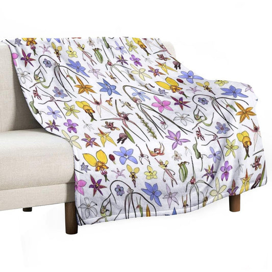 Australian Orchids Throw Blanket