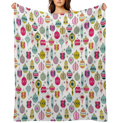 Ornaments - White by Andrea Lauren Throw Blanket