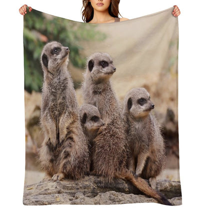 Meerkat Family Throw Blanket