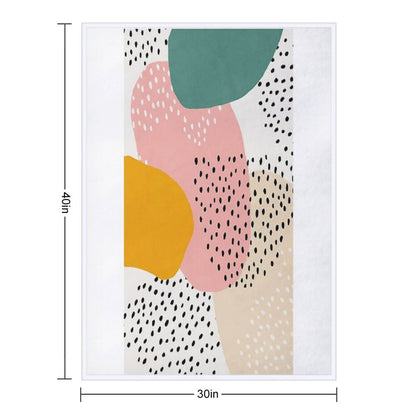 Abstract, Mid Century Modern Kids Wall Art, Nursery Room Throw Blanket