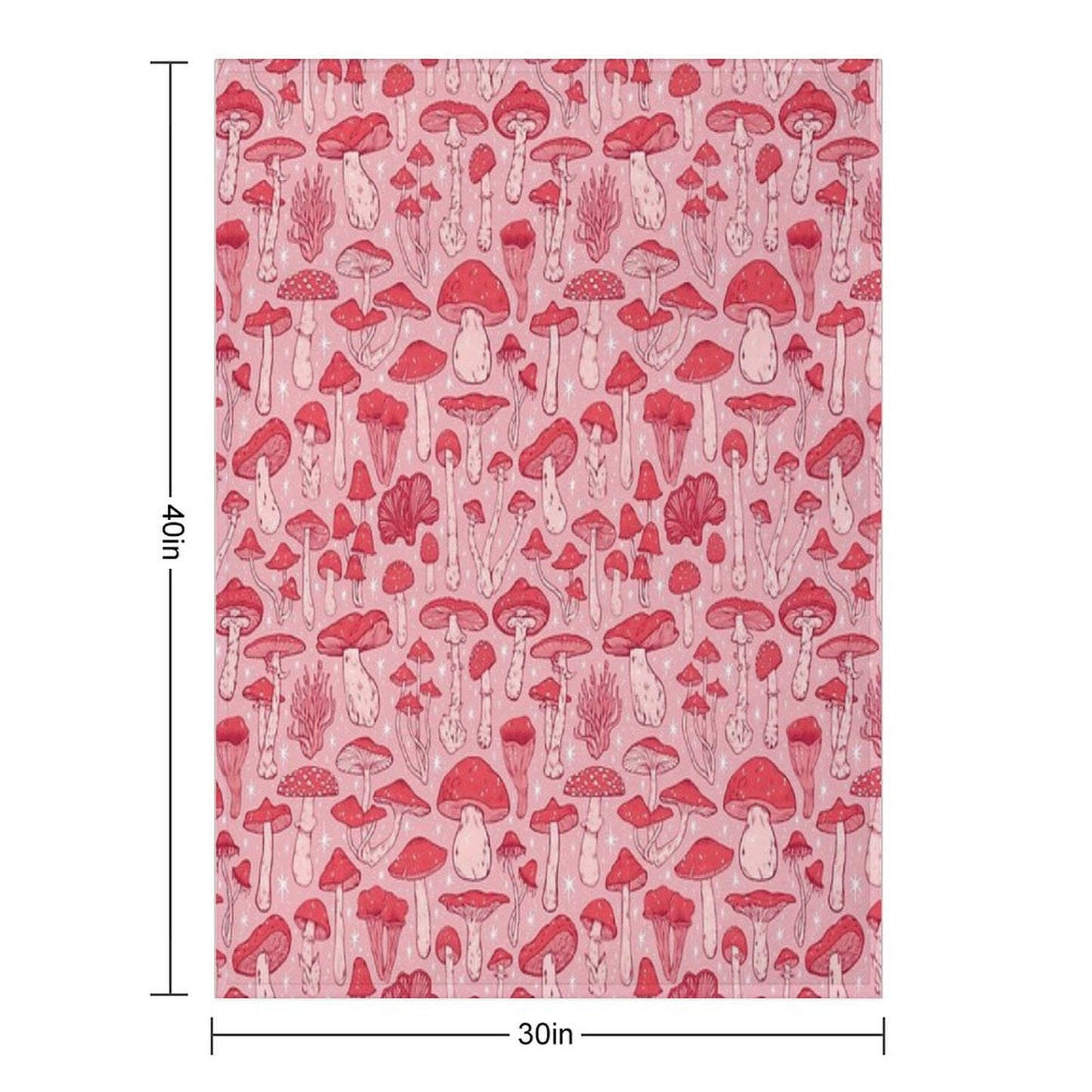 Deadly Mushrooms Red on Pink Throw Blanket